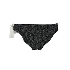 NWT Athleta Women's Black & White Sands Mid Rise Bikini Bottom Size Large